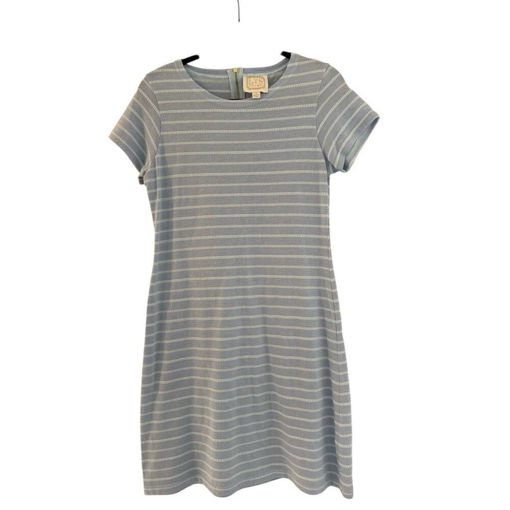 Sail To Sable Women's Short Sleeve Striped Crew Neck Mini Dress Blue Medium NWOT